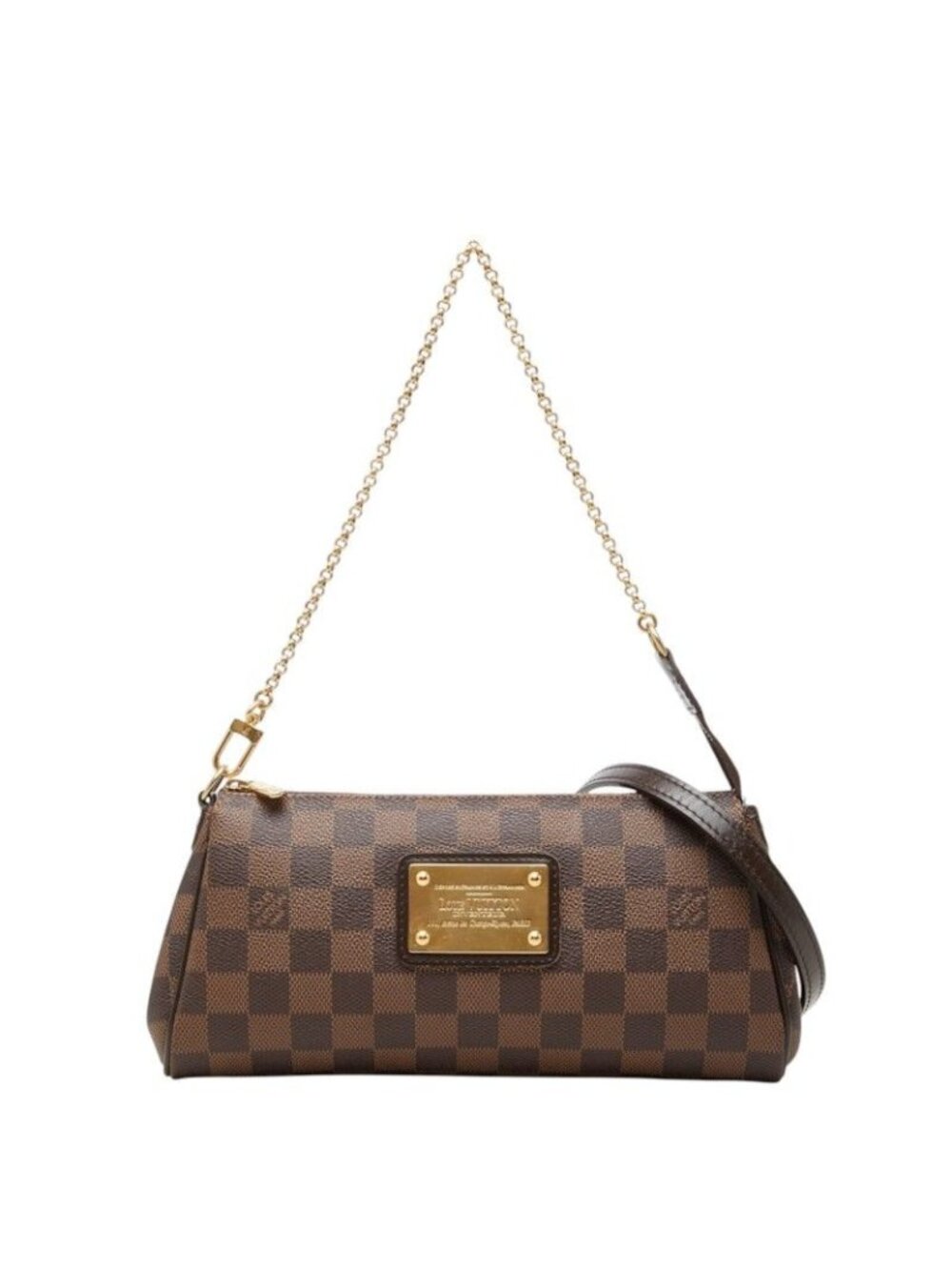 Louis Vuitton Damier Chain 2-Way Shoulder Bag Brown Leather